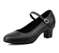 Women's Character Shoes Wedding Ankle Strap Heels Latin Dance Pumps, Black, 6 UK