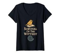 Womens Charles Darwin Gift Natural Selection Science Quote V-Neck T-Shirt
