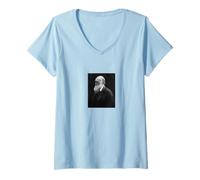 Women's Charles Darwin Portrait Evolution Scientist Naturalist V-Neck T-Shirt