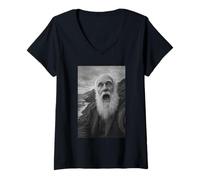 Women's Charles Darwin Selfie V-Neck T-Shirt
