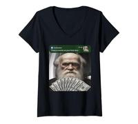 Women's Charles Darwin There is Motion At Your Front Door Silly V-Neck T-Shirt