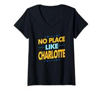 Womens charlotte tourist gift idea for north carolina souvenir V-Neck T-Shirt