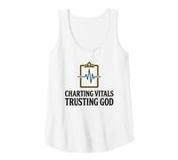 Womens Charting Vitals Trusting God Christian Nurse Faith Tank Top