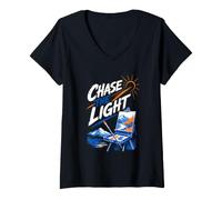 Women's Chase The Light Landscape Painter Artist V-Neck T-Shirt