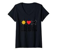 Women's Chase The Sun Love Deeply Wag Often Dog Lover V-Neck T-Shirt