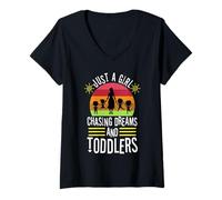 Womens Chasing Dreams and Toddlers V-Neck T-Shirt