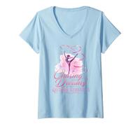 Women's Chasing Dreams in Rhythmic Gymnastics V-Neck T-Shirt