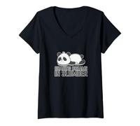 Women's Chasing Dreams in Slumber Sleeping Panda V-Neck T-Shirt
