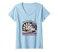 Womens Chasing Dreams Mostly Nightmares Funny Sleep Humor V-Neck T-Shirt