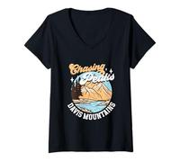 Womens Chasing Peaks - Davis Mountains V-Neck T-Shirt