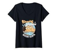 Womens Chasing Peaks - Mount Kenya V-Neck T-Shirt
