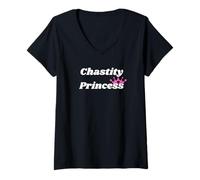 Womens Chastity Princess - Princess gift for girlfriend or wife V-Neck T-Shirt