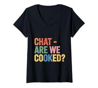 Women's Chat are We Cooked Internet Memes Meltdown |- V-Neck T-Shirt