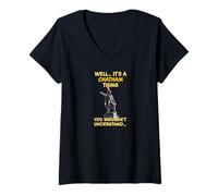 Womens Chatham Kent Thing Thomas Waghorn Statue Medway Meme V-Neck T-Shirt