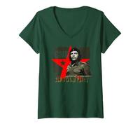Women's Che Guevara Cuba Rebel Signature Revolutionary Freedom V-Neck T-Shirt