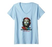 Womens Che Guevara Cuba Rebel Signature Revolutionary Freedom V-Neck T-Shirt