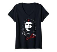 Womens Che Guevara Rebel Cuban T-Shirt Guerrilla Revolution V-Neck T-Shirt