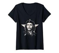 Womens Che Guevara Shirt Star Cuba Rebel Cuban Revolution V-Neck T-Shirt
