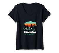 Womens Cheaha State Park Alabama Summer Bear V-Neck T-Shirt