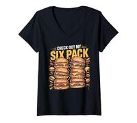 Women's Check Out My Six Pack Dad Joke V-Neck T-Shirt