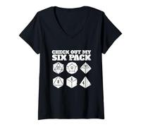 Womens Check Out My Six Pack - RPG Tabletop Games D20 Tabletop V-Neck T-Shirt