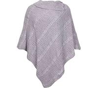 Womens Check Printed Ladies Stretch Knitted Collared Cape Wrap Shawl Jumper Poncho Top