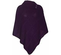 Womens Check Printed Ladies Stretch Knitted Collared Cape Wrap Shawl Jumper Poncho Top