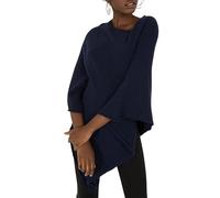 Womens Check Printed Ladies Stretch Knitted Collared Cape Wrap Shawl Jumper Poncho Top