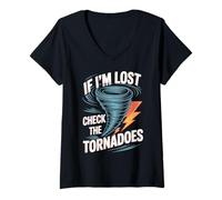 Womens Check The Tornadoes Tornado Meteorology Storm Chasing V-Neck T-Shirt