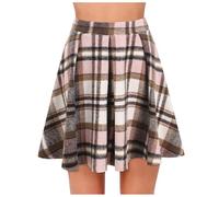 Women's Checked Mini Skirt, Plus Size Skirt Women High Waist Casual Slim Fit Classic Chic And Elegant Everyday Vintage Passe-Partout Regular Fit Skirts Streetwear