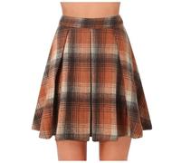 Women's Checked Mini Skirt, Plus Size Skirt Women High Waist Casual Slim Fit Classic Chic And Elegant Everyday Vintage Passe-Partout Regular Fit Skirts Streetwear