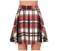 Women's Checked Mini Skirt, Plus Size Skirt Women High Waist Casual Slim Fit Classic Chic And Elegant Everyday Vintage Passe-Partout Regular Fit Skirts Streetwear
