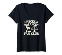 Womens Checks and Balances Fan Club Justice V-Neck T-Shirt