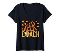 Women's Cheer Coach Funny Cheerleading Coaches Cheerleader Coaching V-Neck T-Shirt