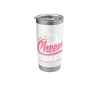 Womens Cheer Coach Megaphone Distressed Design Stainless Steel Insulated Tumbler