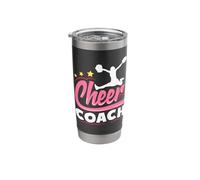 Womens Cheer Coach Megaphone Distressed Design Stainless Steel Insulated Tumbler