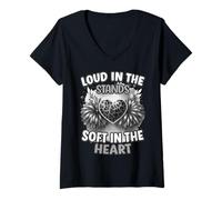 Womens Cheer Heart Spirit - Loud Vibes with Soft Soul Art V-Neck T-Shirt