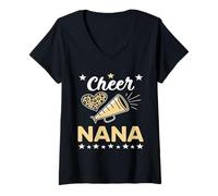 Womens Cheer Nana Proud Cheerleader Grandma for Mother's Day Spirit V-Neck T-Shirt