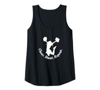 Womens Cheer Stunt Repeat Cheerleading Athlete Silhouette Tank Top