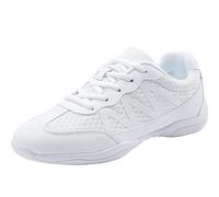 Womens Cheerleading Shoes Youth Girls White School Cheer Shoes Training Competition Cheer Sneaker Yoga Gymnastics Sport Jazz Dance Shoes White 41