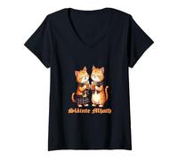 Womens Cheers Raise A Wee Dram Cats Celebrating Scottish Heritage V-Neck T-Shirt
