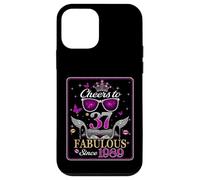 Womens Cheers to 37 Years Old EST 1990 37th Birthday Queen Case for iPhone 12 mini