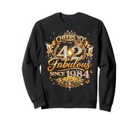 Womens Cheers to 42 Years Old EST 1984 42nd Birthday Queen Sweatshirt