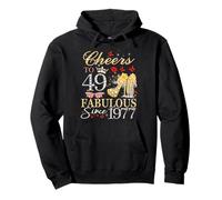 Womens Cheers To 49 Fabulous Since 1977 49th Birthday Queen Pullover Hoodie