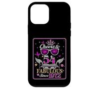 Womens Cheers to 54 Years Old EST 1990 54th Birthday Queen Case for iPhone 12 mini