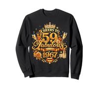 Womens Cheers to 59 Years Old EST 1967 59th Birthday Queen Sweatshirt