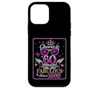 Womens Cheers to 60 Years Old EST 1990 60th Birthday Queen Case for iPhone 12 mini