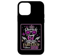 Womens Cheers to 67 Years Old EST 1990 67th Birthday Queen Case for iPhone 12 mini