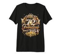 Womens Cheers to 72 Years Old EST 1954 72nd Birthday Queen Premium T-Shirt
