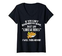 Womens Cheese Fries Apparel - Funny Unique Fry Lover Design V-Neck T-Shirt